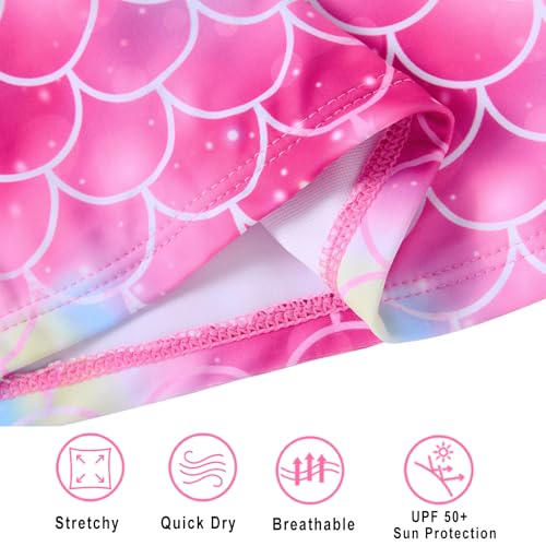 Image of Vogseek Girls Rash Guard Two Pieces Swimsuit Long Sleeve Bathing Suit for 3-10 Years