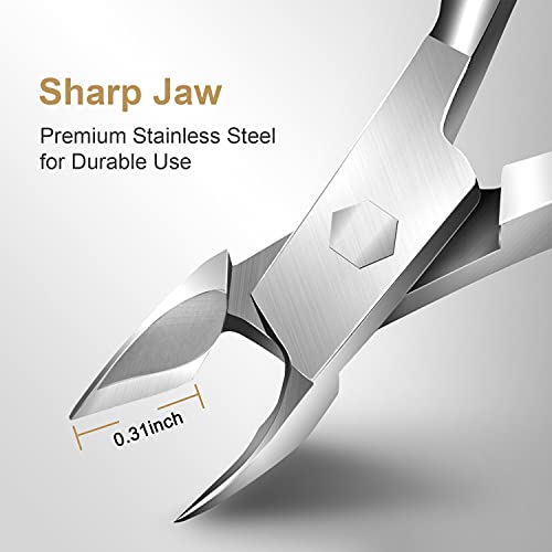 Cuticle Trimmer With Cuticle Pusher - Easkep Cuticle Remover Cuticle Nipper Professional Stainless Steel Cuticle Cutter Clipper Pedicure Manicure Tools For Fingernails And Toenails (D501-Silver) #TOP1