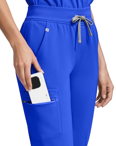 Image of Medical Scrubs for Women Pants, Soft Stretch & Breathable Joggers | Drawstring Womens Scrub Cargo Pants with 5 Utility Pockets, Bottoms Keep 12-Hour Shift Comfort for Healthcare Professionals