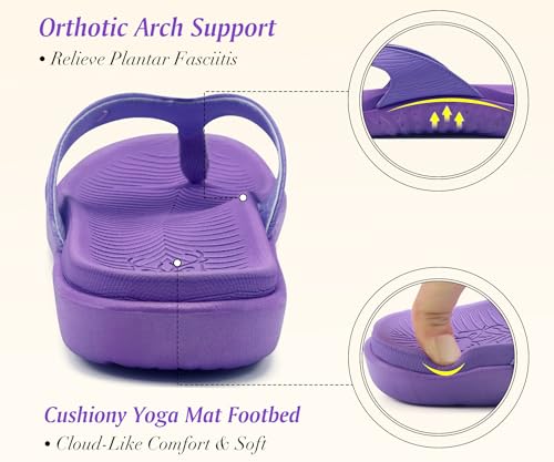Image of KuaiLu Women's Orthotic Arch Support Flip Flop Sandals