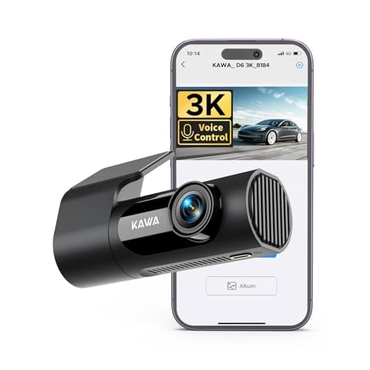 KAWA Dash Cam 2K, WiFi Dash Camera for Cars 1440P with Hand-Free Voice Control, Night Vision, Mini Hidden Dashcam Front, Emergency Lock, Loop Recording, 24-Hour Parking Monitor, APP, Support 256GB Max