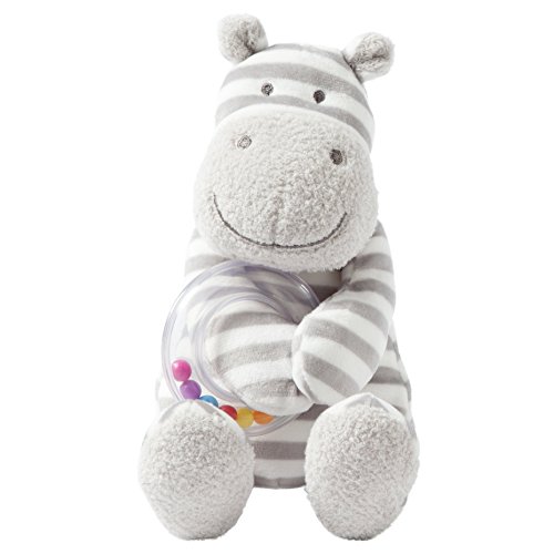 Manhattan Toy Baby Activity Plush Toy with Ring Rattle, Hippo, 10