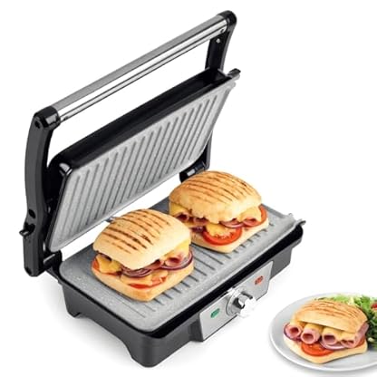 SUPERLEX 1500W Multifunktionsgrill – Kontaktgrill mit 180° Aufklappfunktion, Antihaftbeschichtung & Fettauffangschale | BPA-frei, 28x17 cm | Für Steak, Panini, Sandwich – Bild 7