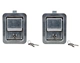 Buyers Products L398022 Rust Resistant Steel Single Point Locking Paddle Latch, Recessed Weld-On Design, Zinc-Plated Handle, Secure Toolbox and Enclosure Hardware, Pack of 2