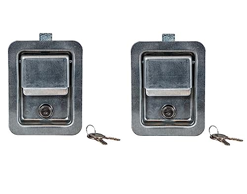 Buyers Products L398022 Rust Resistant Steel Single Point Locking Paddle Latch, Recessed Weld-On Design, Zinc-Plated Handle, Secure Toolbox and Enclosure Hardware, Pack of 2