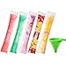 Popsicle Bags, Ozera 200 Pack Disposable Popsicle Molds Bags, DIY Popsicle Freezer Bags, Suitable for Healthy Snacks, Yogurt Sticks, Juice & Fruit Smoothies, Ice Candy Pops - with Silicone Funnel