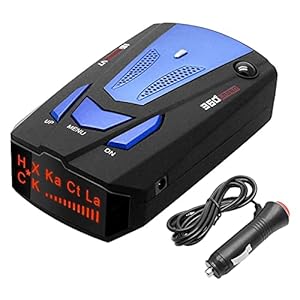 V7 Radar Detector, TOTMOX 16 Band V7 360 Degree Car GPS Speed Safe Anti Radar Laser Detector with Charger Non-slip Mat, Digital Display Voice Alert 2 Modes Options