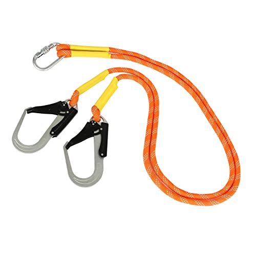 MENAYODA Corde de sécurité anti-chute, laisse de sécurité professionnelle, outil anti-chute pour l'alpinisme, travaux de grande hauteur (1,6 m) (A)