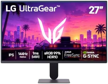 LG UltraGear Monitor Gamer 27" IPS, 144Hz Nativo, ...