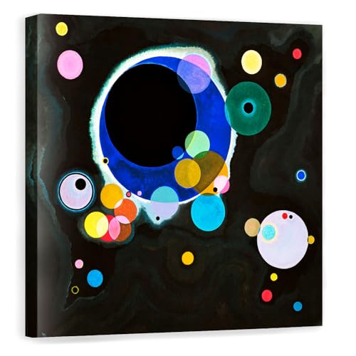 Poster Kandinsky Plusieurs Cercles giclée cadre 40x40 cm