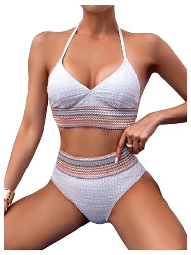 Bikini triangle dos nu Floerns imprimé rayé pour un style unique - 4