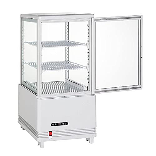 4面ガラス冷蔵ショーケース60L/ホワイト