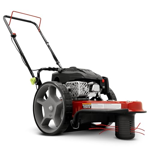 Earthquake Walk-Behind String Mower, Hurricane Cutting Head, 160cc 4-Cycle Viper Engine, Grab-N-Go Bail, 22” Cutting Diameter, Extra-Wide 2.5' x 14.5” Airless Wheels, Adjustable Handlebar, 47325