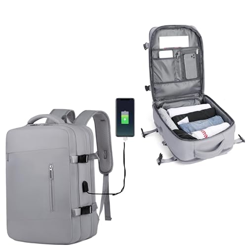 Mochila Executiva Bolsa Masculina Feminina Notebook Anti Furto Reforçada Semi Impermeável Escolar Faculdade Trabalho Viagem Resistente Executiva Cabo De Aço Saída Usb SAÍDA Fone DE OUVIDO| WIZO CINZA