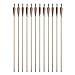 e5e10 33inch Wooden Arrows Handmade Archery Target Arrows with Field Points for Recurve Bow Longbow Hunting Practice with Turkey Feather Fletching 12PACK (Red)