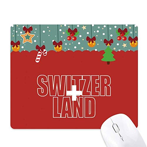 Tapis de souris drapeau Suisse en caoutchouc de 25cm pour bureau et ordinateur