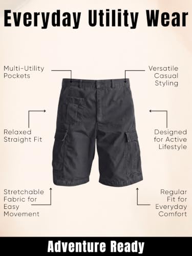 Image of GRECIILOOKS Men'S Cotton Cargo Shorts, Lightweight Half Pant Elastic Waist Casual Summer Shorts with Pockets