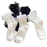 Benefeet Sox Womens Ruffle Bow Socks Lace Frilly Casual Cotton Dress Sock
