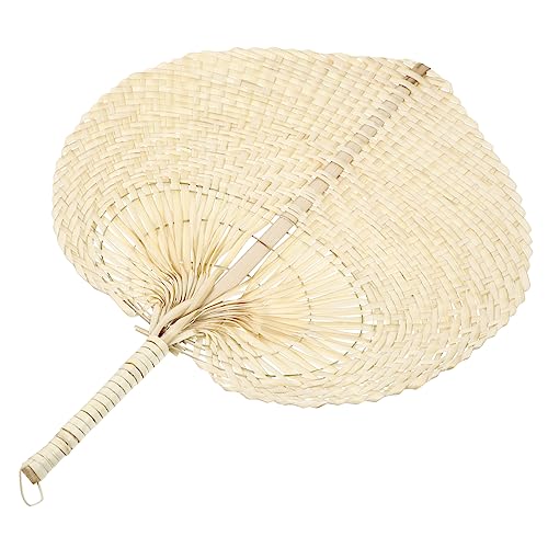 MOTHNUR Abanico de Palma Natural Mano Portátil y Ligero Ventilador Refrescante para Verano Decoración de Pared y Uso Práctico Casa Color Amarillo