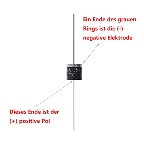 20x Schottky Diode,(30A 50V) Axial 30SQ050 für Solarpanel Parallel Reflow-Schutzdioden,High-Voltage Diode,Gleichrichter für Elektronische Komponenten (30SQ050)