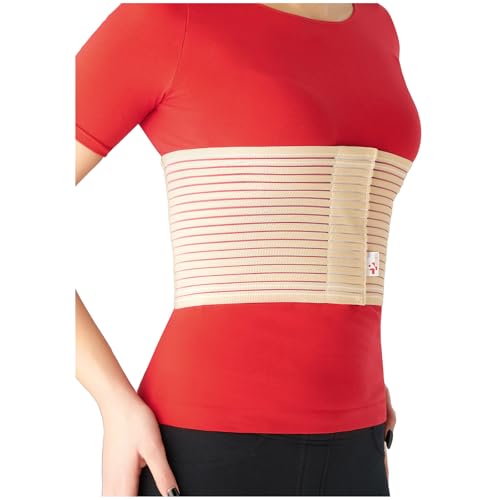 MEK Rippenbandage Herren & Damen - Medizinprodukt made in EU - Rippengurt zur Brustkorb Stabilisierung, Brustbandage Atmungsaktiv bei Rippenbruch & Prellung - Brustgurt 2003 beige (M)