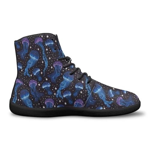 JoyLamoria Unisex High Top Shoes Laces Up Fashion Leather Skate Sneaker Mid Top Barefoot Shoes Lightweight,Marble Print4