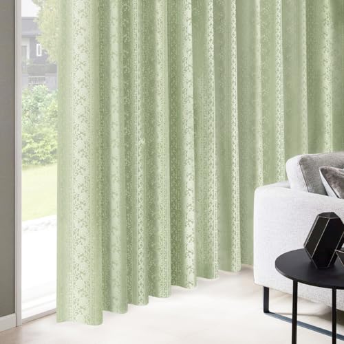 [�J�[�e������Ȃ�] �h�����x���t �ԕ� �Ռ��J�[�e���uCampanella�v (�J���p�l��) �T�C�Y�F(��)150cm×(��)195cm×2���g �F :Green(�O���[��)/A�t�b�N �W���K�[�h�D ������� ���� �Q�� ���r���O