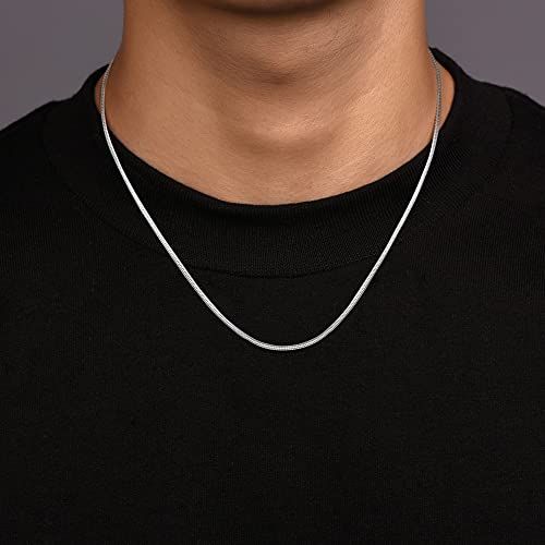 Image of FIBO STEEL 0.9mm Stainless Steel Mens Womens Necklace Snake Chain 3 Pcs a Set, 14-36 inches