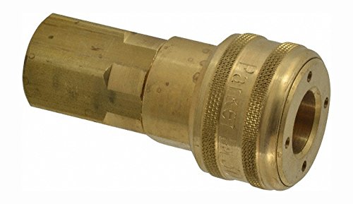 Parker Hannifin B37 Series 30 Brass Pneumatic Quick Coupler, Female Pipe Thread, 1/2 Inch Size, 1/2-14 NPTF Port