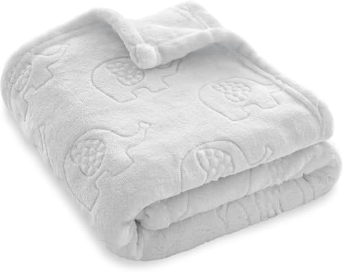 Image of BORITAR Baby Blanket for Boys Girls Ultra Soft Fleece Warm and Lightweight Elephant Animal Blankets for Infant Toddler Newborn, 30x40 Inch, Grey