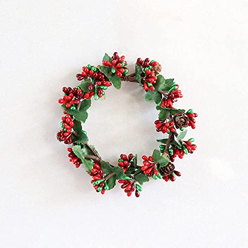 Porte-serviette de noël et couronne de fleurs artificielles 10cm