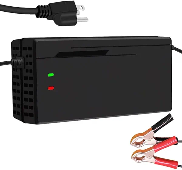 DUDHOIK 24V/29.2V 10A Lifepo4 Charger 110V 120V with Cooling Fan Lithium Battery Charger Multiple Protection Functions for 24V Lifepo4 Battery