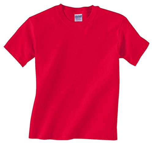 Gildan Boys Heavy Cotton T-Shirt(G500B)-RED-M