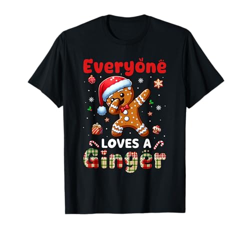 Loves A Ginger Christmas Santa Dabbing Gingerbread Cookies T-Shirt