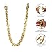 XIUMALU Passed colorfast test,Paired with beautiful transparent packaging,Fake Necklace, Super long Detachable, Party Clothing Plastic Jewelry Necklace Decoration, Women and Men (gold-plated)