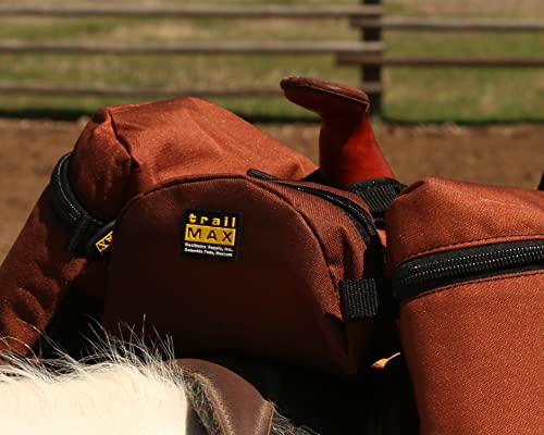 Trailmax Revised Original Pommel Pocket Saddle Bag For Western & Endurance Saddles; Cellphone Saddle Horn Bag; Saddle Horn Bag For Horses; Trail Riding Cellphone Pommel Pocket; Orange #TOP6