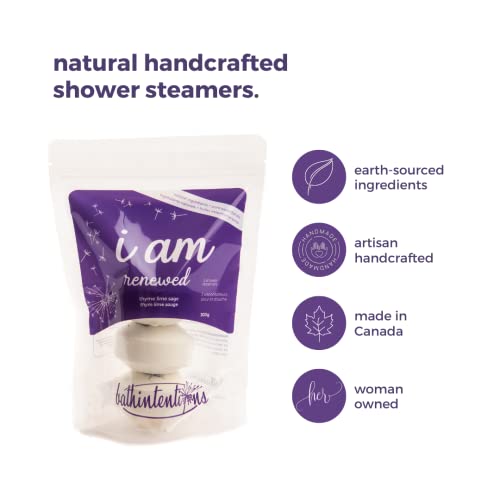 Bathintentions Thyme Lime & Sage Shower Steamers | Stress-Relief & Self Care Shower Bombs | Shower Steamers Aromatherapy With Essentials Oils | Soothe & Revitalize | All Natural & Handmade #TOP2