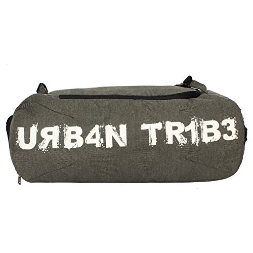 Image of URBAN TRIBE Polyester Plank 23L Gym Bag for Men's and Women's | Sports Duffle Bag with Shoe Compartment | Workout, Fitness, Exercise | Olive, 19 Cm