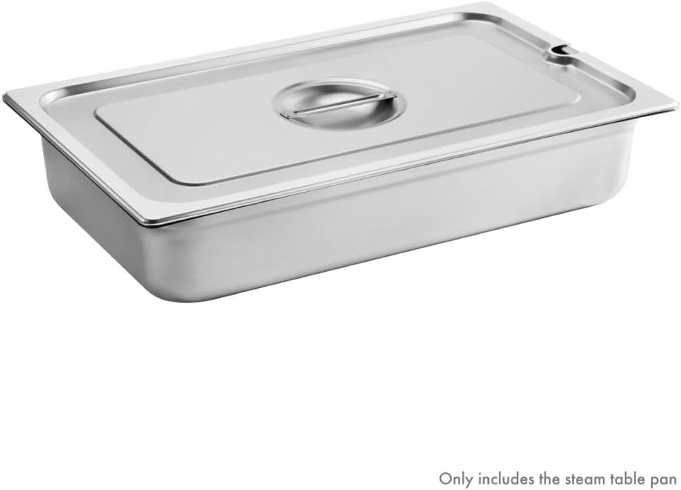 New Star Foodservice Full Size Stainless Steel Steam Table Pan, 20.8 x 12.8 x 4.0 Inches, 18/8 Stainless Steel, 24 Gauge, NSF Certified (Set of 6)