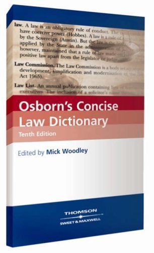 Image of Osborn's Concise Law Dictionary 10New Edition by Sheila Bone published by Sweet & Maxwell (2005)