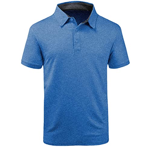 Polo de golf pour homme respirant bleu L t-shirt tactique à manches courtes anti-transpiration