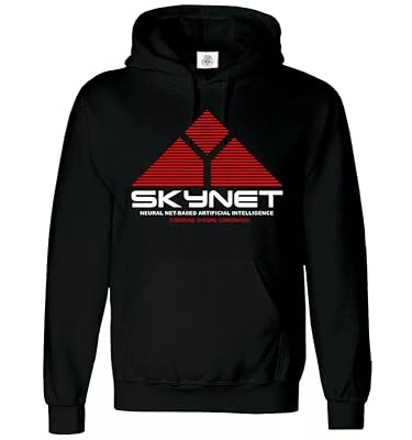 Trend Gear Skynet - Sudadera con capucha vintage Cyberdyne Retro Terminator Classic Hood, Sudadera con capucha negra y estampado blanco, M | Ya disponible en tu tienda friki favorita! En mundofriki.es!