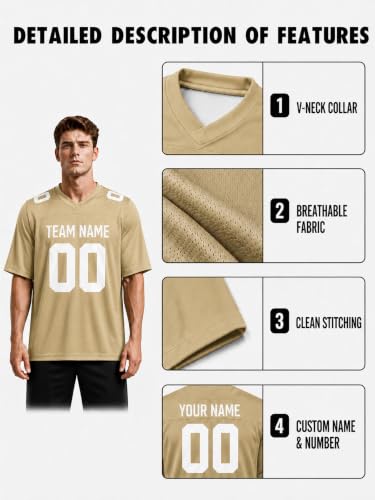 Image of Custom Replica Football Jersey with Name Number Logo