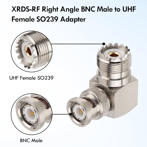 Adaptador XRDS RF UHF Hembra a BNC Macho 2 unidades miniatura 2