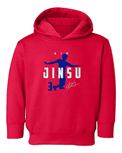 KING THREADS South Korea Football Air Jinsu 2022 World Soccer Fans Toddler Hoodie Sweatshirt (Red, 2T)