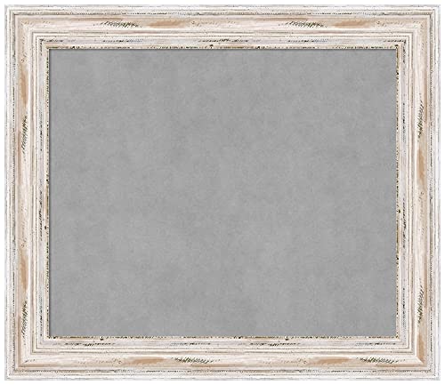 Amanti Art White Framed Magnetic Board, 29x25, Cottage Office Decor