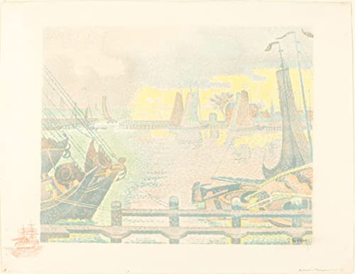 Toile Paul Signac Bateaux à Flushing pour créer une déco de salon moderne et lumineuse
