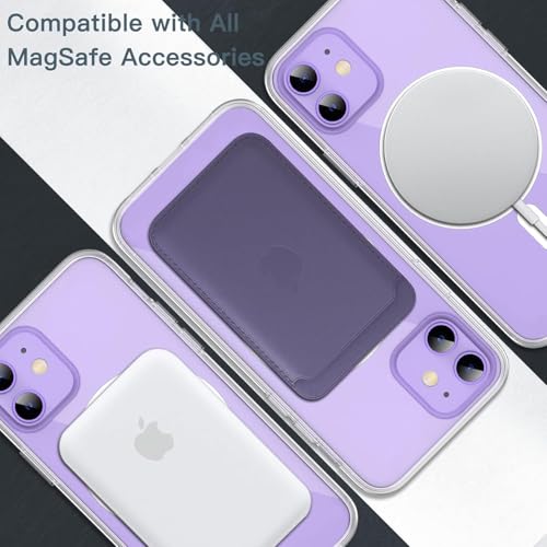 Image of JGD Magnetic Case for iPhone 12 Pro Compatible with MagSafe, Shockproof Phone Bumper Cover, Anti-Scratch Clear Back (Clear)