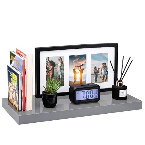 iTrend High Gloss Grey Floating Wall Shelf 60CM