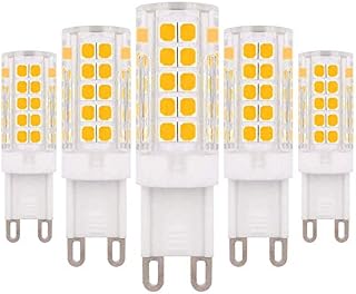 G9 Dimmable LED Bulb 6W Warm White 3000K 60W Halogen Bulb Replacement, 220V - 240V, 5-Pack